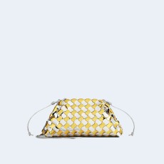 보테가 베네타 미니 파우치 실버골드